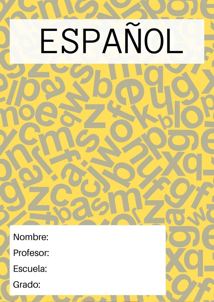 portada para cuaderno español